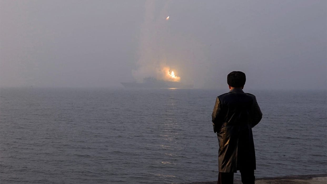 North Korean leader Kim Jong Un supervised more missile tests from new warship Nuclear weapons