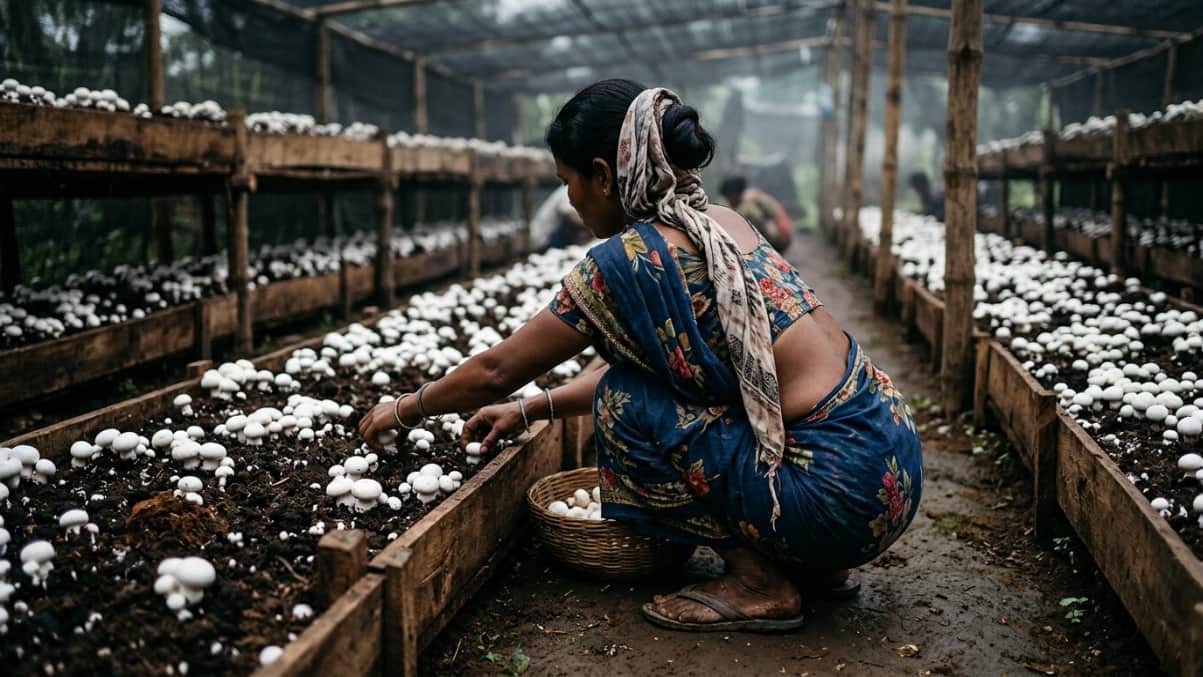 मशरूम की खेती।