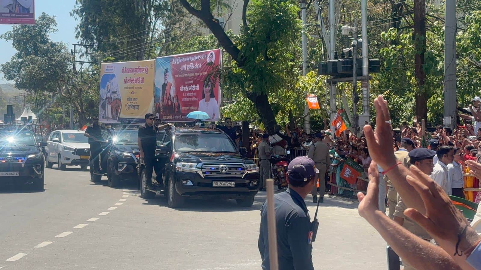 PM Modi Dehradun Visit 12-km roadshow for first time massive crowd turn out Photos