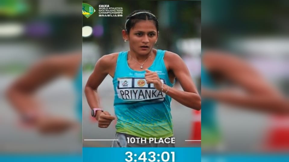 Priyanka Goswami finishes 10th in 42 km race walk, 8th in half marathon at World Athletics event in Brazil
