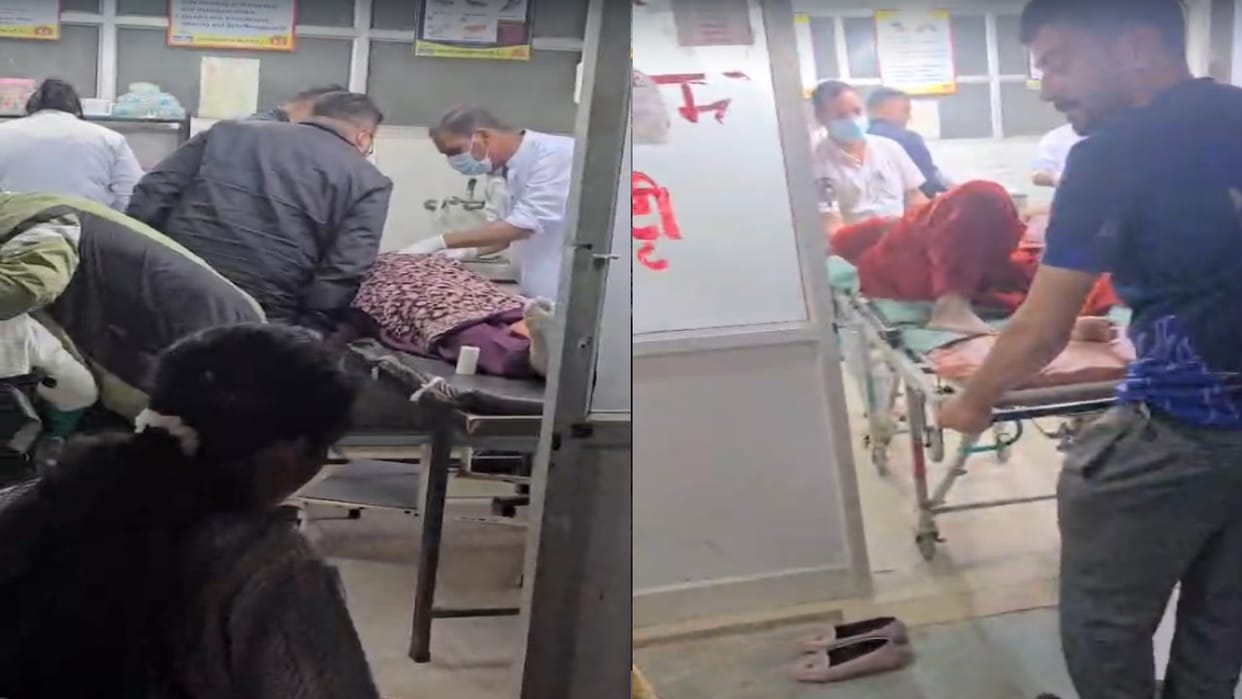 The vehicle of devotees returning from Bada Dev Kamrunag met with an accident, nine injured.