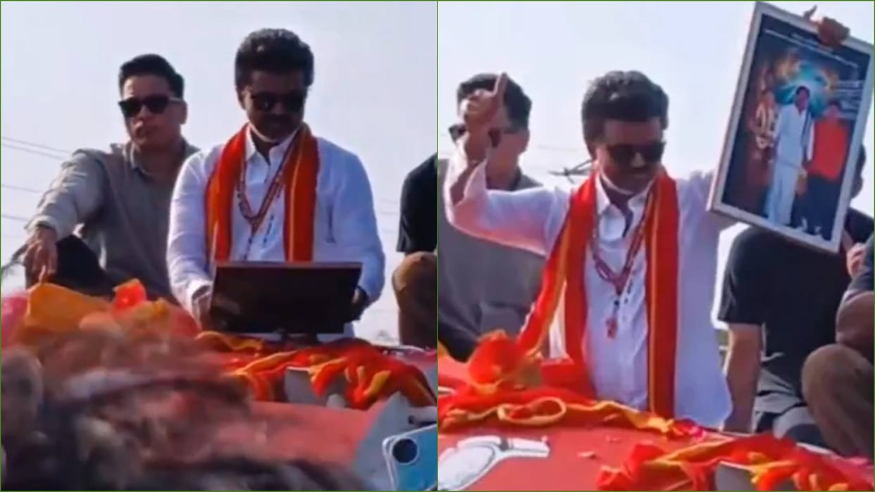 Thalapathy Vijay receives His wedding Photos with Sangeetha from fan amid divorce during election campaigning