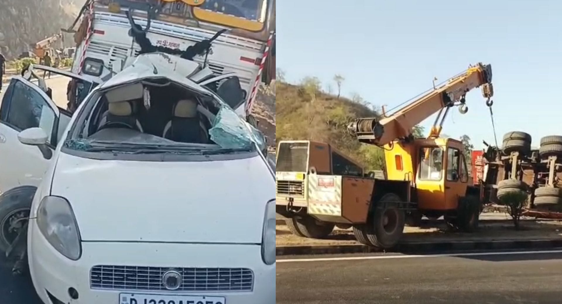 ट्रक-ट्रेलर की भिड़ंत