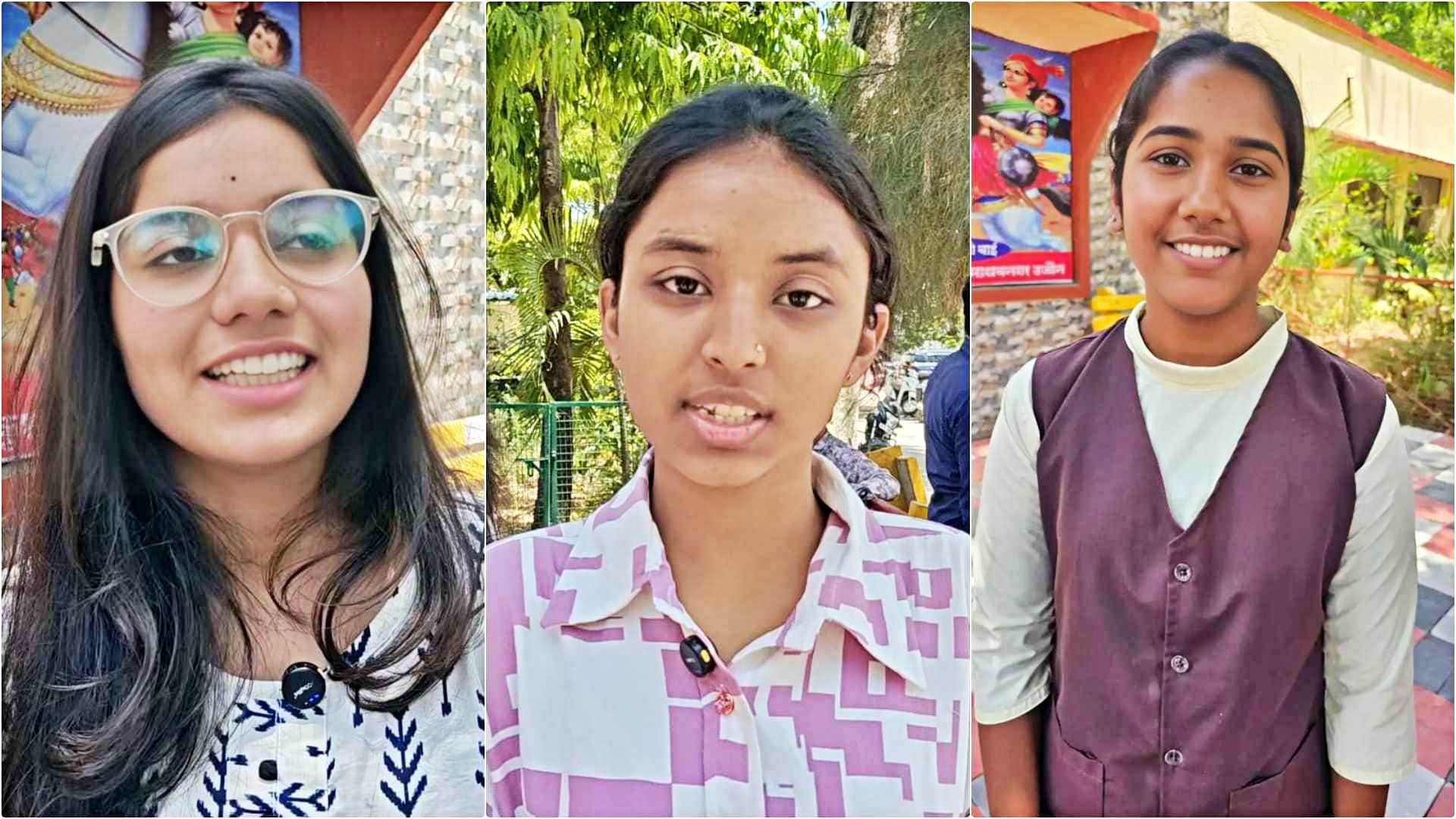 12वीं की छात्रा ज्योति और सलोनी अग्रवाल, दसवीं की छात्रा आस्था