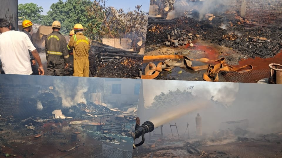 Fire breaks out in two factories in Mohan Nagar, Ghaziabad.