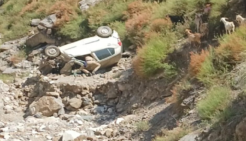 One person killed and two injured in a road accident in Dharchula where a car fell into a ditch