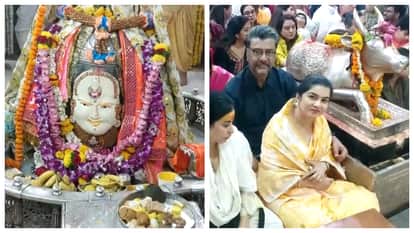 actor Raj Premi attends Bhasma Aarti with wife at Mahakaleshwar Temple in Ujjain