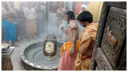 actor Raj Premi attends Bhasma Aarti with wife at Mahakaleshwar Temple in Ujjain