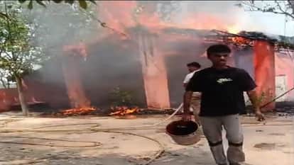 Fire Set at Balaji Temple  at Govardhan in Mathura