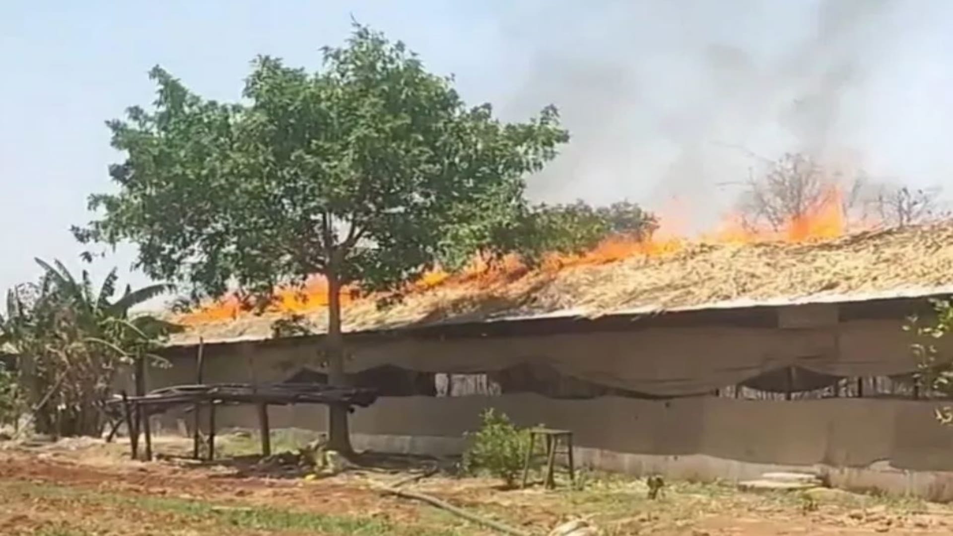 खेत में लगी आग पोल्ट्री फार्म तक पहुंची