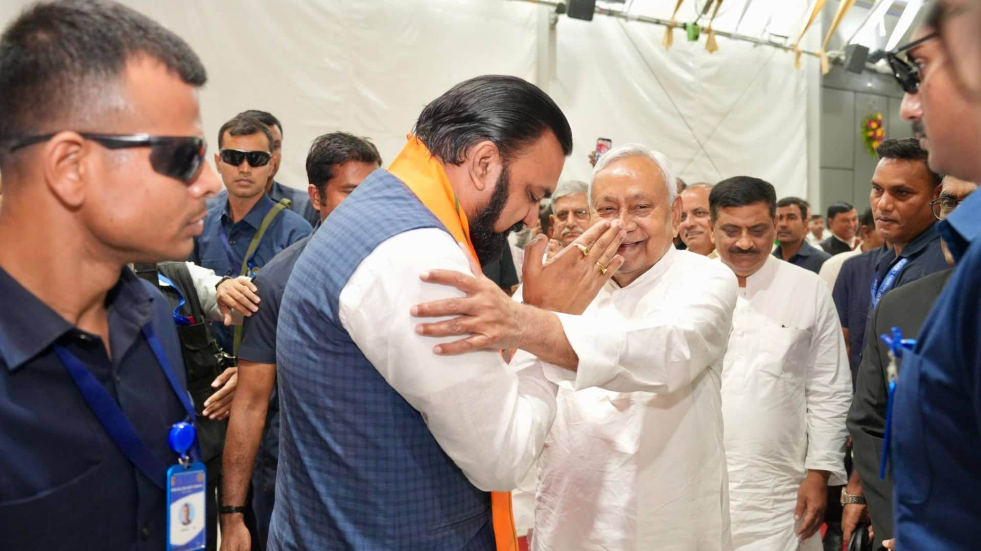 How did CM Samrat Chaudhary meet Nitish Kumar what did he do after taking oath as Chief Minister