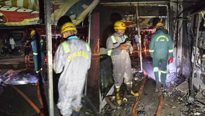 Kanpur Massive Blaze at Boutique Center Valuable Clothing Worth 20 Lakhs Reduced to Ashes