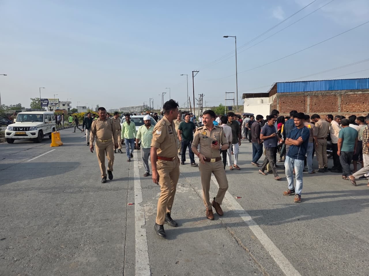 An uncontrolled car broke divider and crushed three women in Hapur