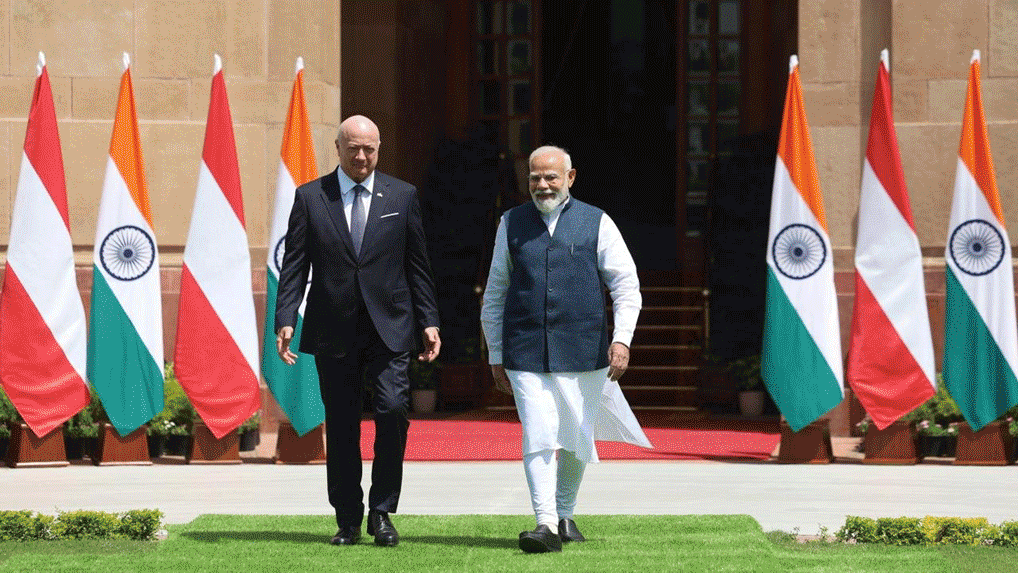 Austrian Chancellor Dr Christian Stocker and PM Narendra Modi meet to hold bilateral talks in Delhi