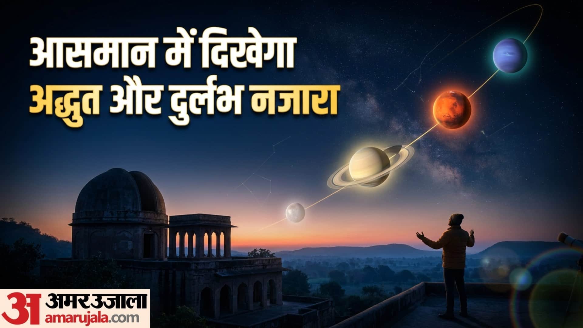 Rare Triple-Planet Alignment Venus, Jupiter and Mercury Unite After 59 Years in hindi