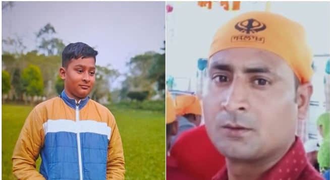 बेटे का फाइल फोटो और आरोपी पूर्व फौजी