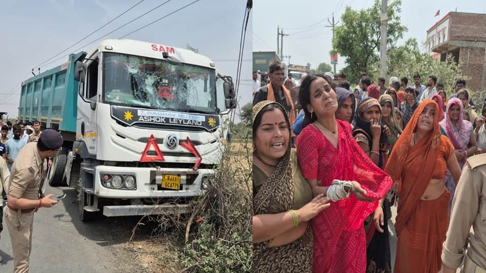Dumper Collides with Family on Bike Outrage Erupts Over Death of Innocent Child