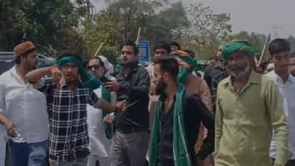 Farmers clashed with police in protest against indecency with a farmer leader
