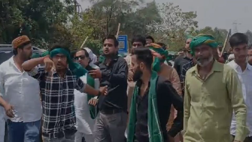 Farmers clashed with police in protest against indecency with a farmer leader