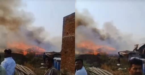 शॉर्ट सर्किट से पोल्ट्री फार्म राख