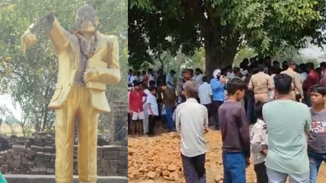 Jhansi: Anti-social elements damaged the statue of Baba Saheb, anger among the local people.