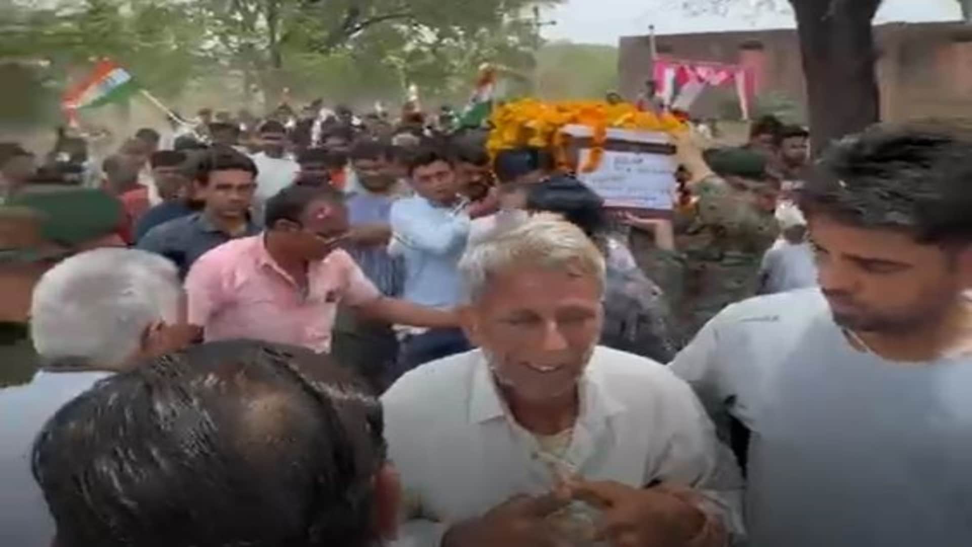 Chittorgarh News: Village mourns as child’s salute bids farewell to soldier wrapped in tricolour