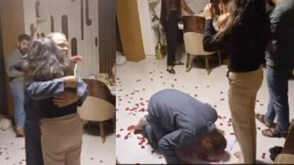 Father daughter heart touching video father touched her footprint on head emotional video viral