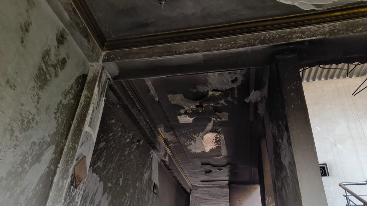 Fire Breaks Out Due to Short Circuit While Preparing to Open New Electronics Shop in bhadohi