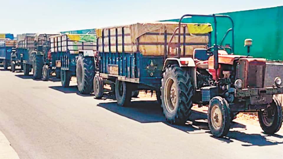 UP Farmers Stopped at Haryana Border With Wheat, Long Tractor Queues Disrupt Meerut-Karnal Highway