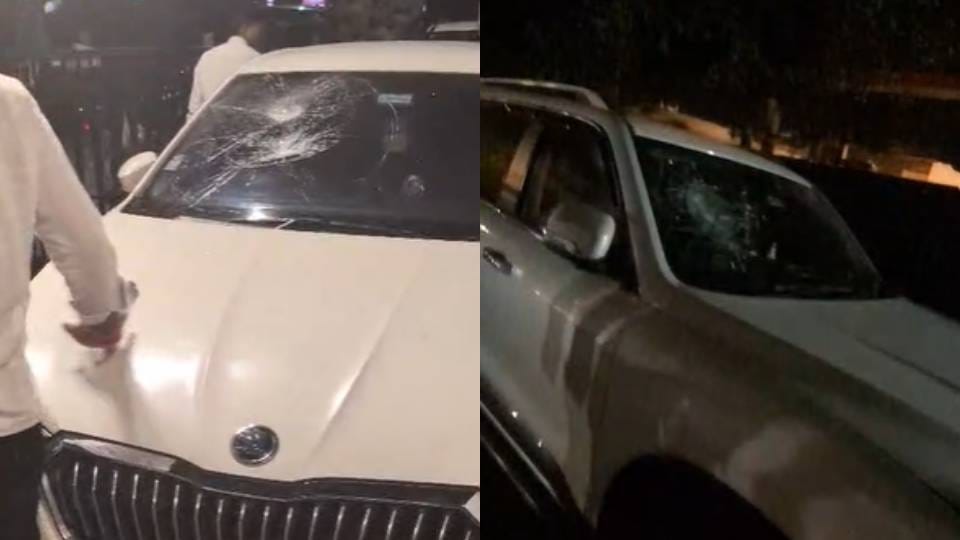 Advocates Clash at Convention in Lucknow Vehicle Windshields Shattered as Bricks and Stones Are Hurled