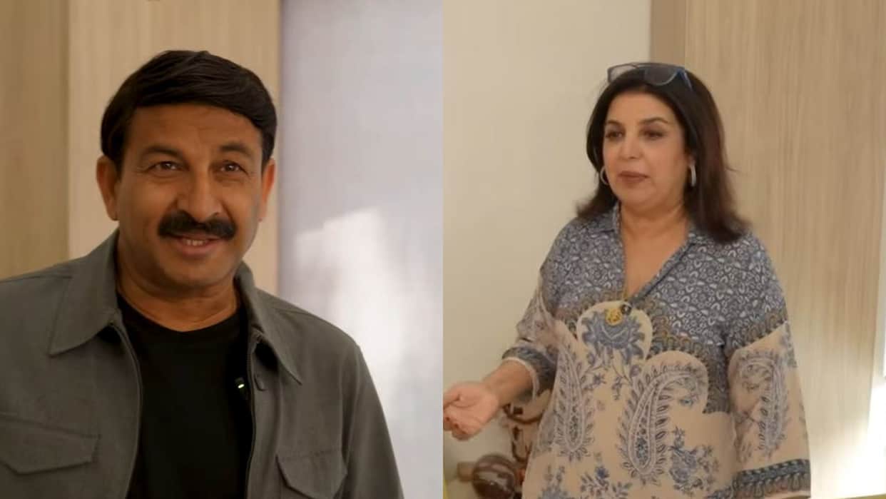 manoj tiwari shows delhi mp house to farah khan says 400 people come to meet him