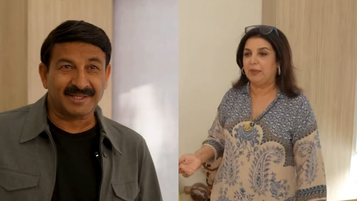 manoj tiwari shows delhi mp house to farah khan says 400 people come to meet him