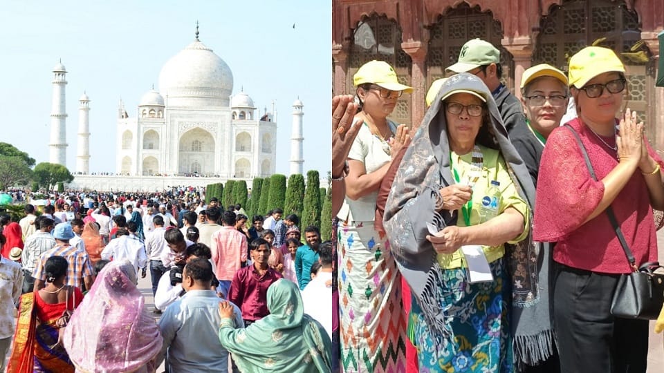 UP Weather Tourists Fall Ill at Taj Mahal Due to Intense Sunlight