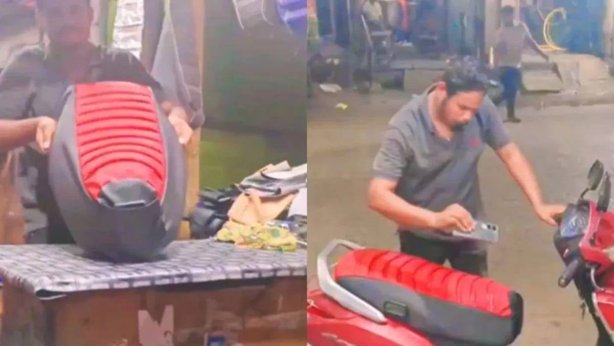 Jugaad Video viral video of man who set epic jugaad in scooty seat