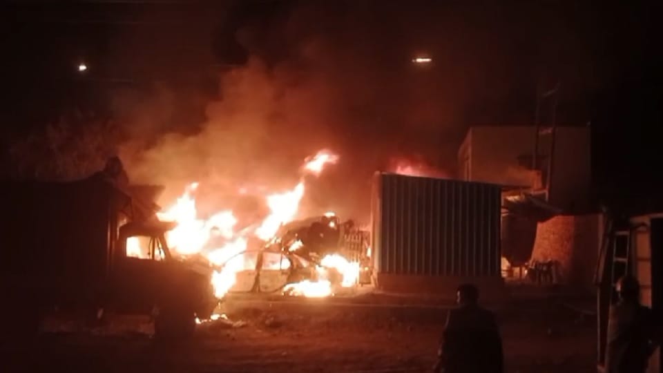 Vehicles Catch Fire at Community Health Center and Loni Police Station