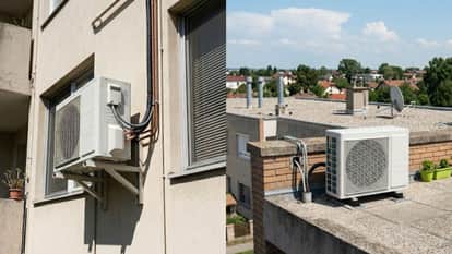 best place to install ac outdoor unit roof vs wall guide in hindi
