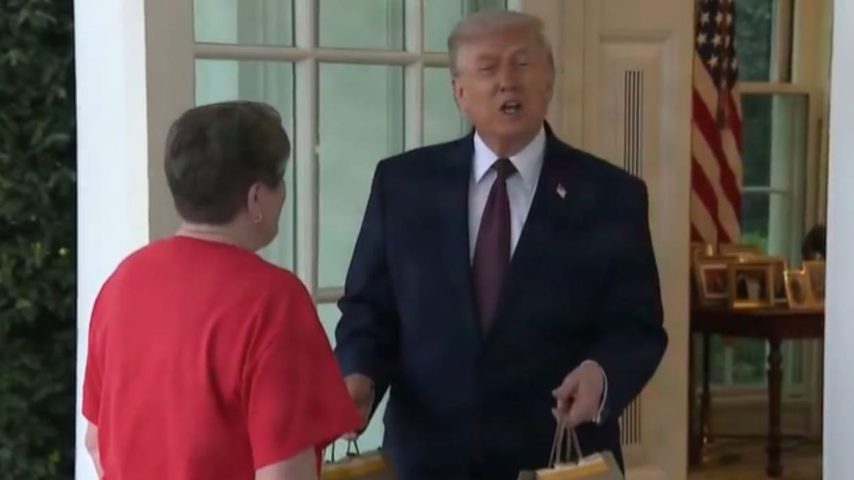 donald trump mcdonalds stunt oval Office No Tax on Tips US Politics