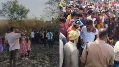 A tractor carrying gravel overturned, killing four youths on the spot after being crushed under the engine