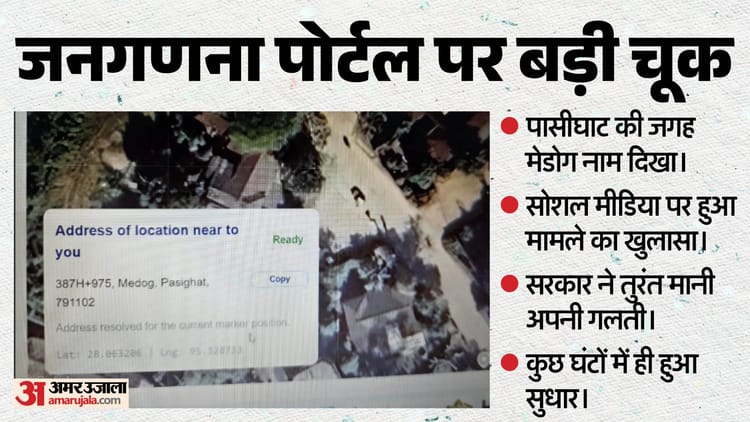 डिजिटल जनगणना में बड़ी चूक: पोर्टल पर अरुणाचल की जगह चीन का नाम, अधिकारियों ने मैपिंग सिस्टम पर उठाए सवाल