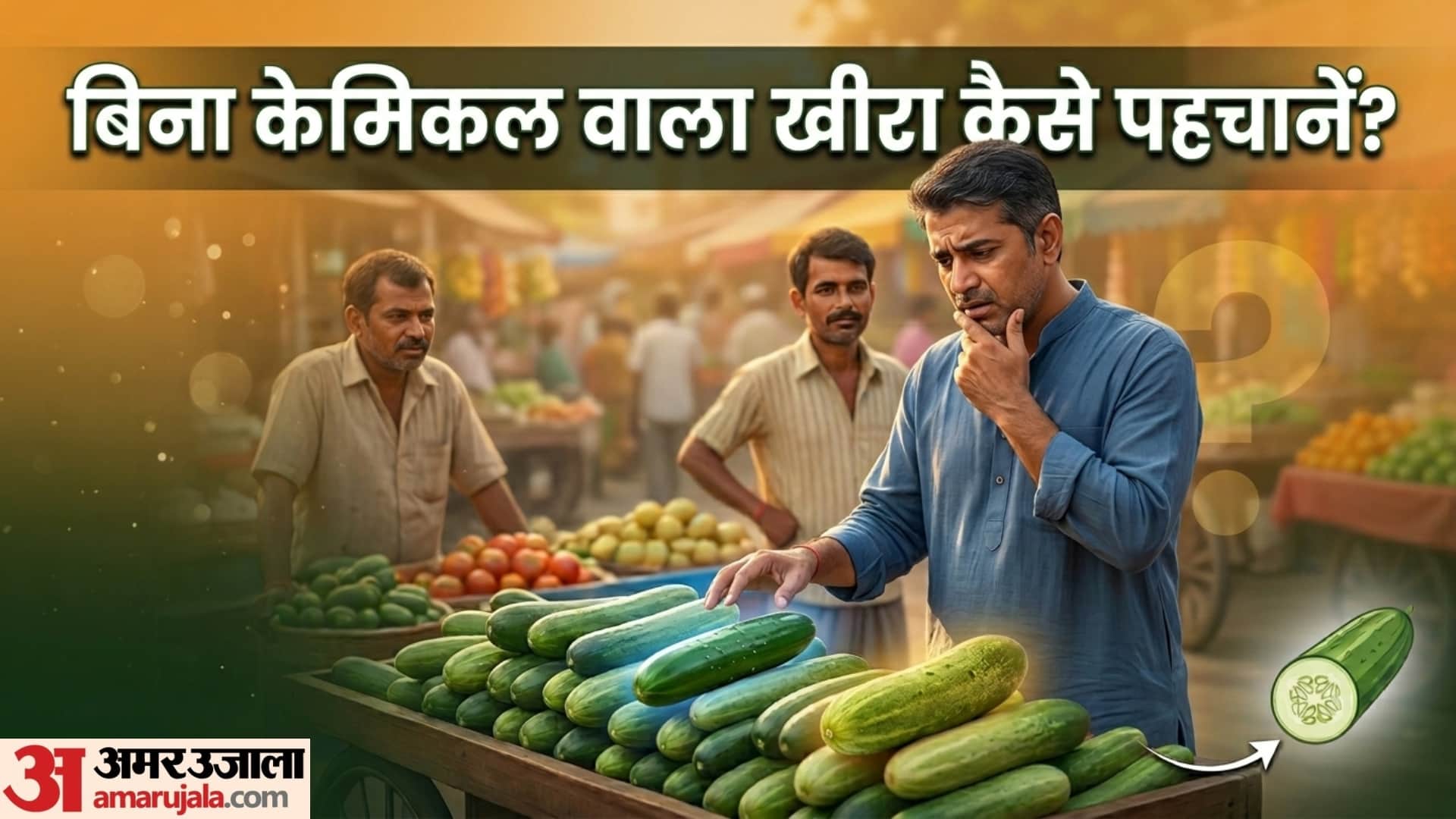 how to identify hybrid and organic cucumber in hindi hybrid and organic kheera me antar