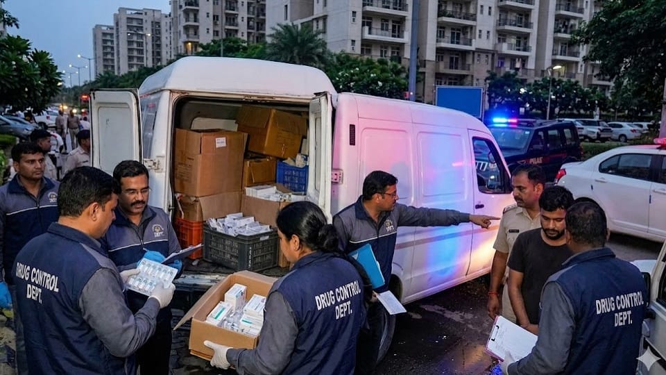 Drug Control Department in Gurugram has seized a vehicle loaded with suspicious injections