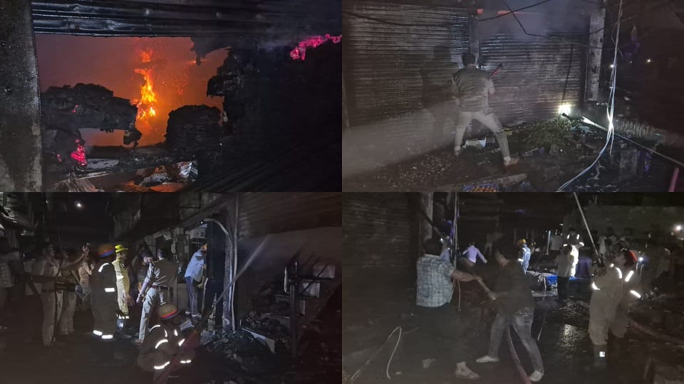 Massive Fire Breaks Out at Katra Bazar Vegetable Market in Shikohabad