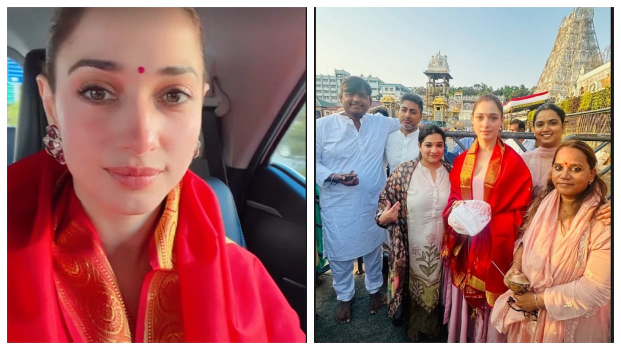 Tamannaah Bhatia seek blessings of Lord Venkateswara at Tirumala Temple at Tirupati Andhra Pradesh