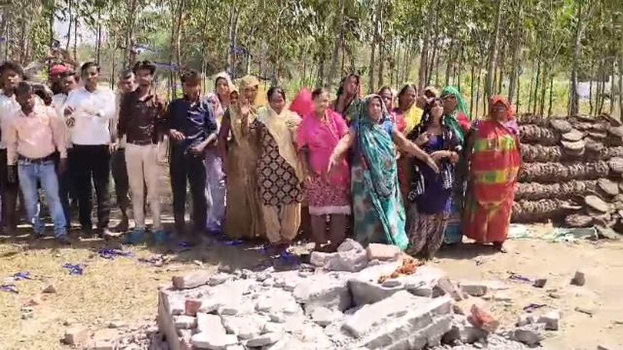 Anti-social elements vandalize Ambedkar statue tension in village in Shahjahanpur