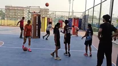 Players practicing for Mahamana League 3.0 at BHU Amphitheatre ground in Varanasi