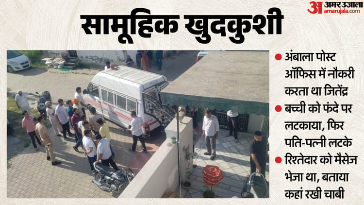 बच्ची को फंदे से लटकाकर दंपती ने दी जान: 'हम खुदकुशी कर रहे, मां को संभाल लेना'; रिश्तेदार को भेजा ये मैसेज