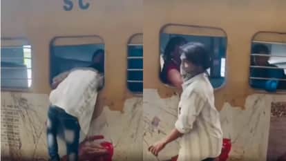 Thief Tries Snatch Mobile Through Train Window Women Pull Him Inside Video Went Viral