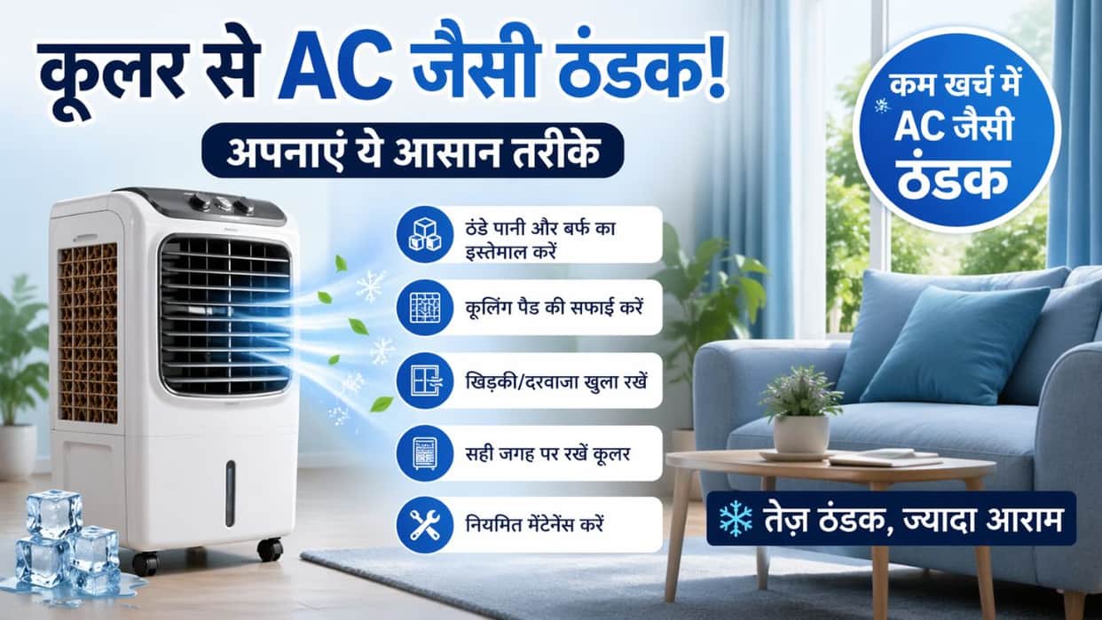 how to get ac like cooling from air cooler tips and tricks in hindi