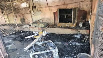 massive fire broke out in the advocates chambers in front of the Civil Bar in Budaun