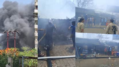 Fire breaks out at the Crossing Republic roundabout in Ghaziabad